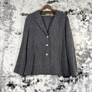 Chicos Jacket Womens Size 1 Gray 3 Button Office Career Stretch Heathered‎